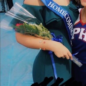 Green Long Off the shoulder Dress